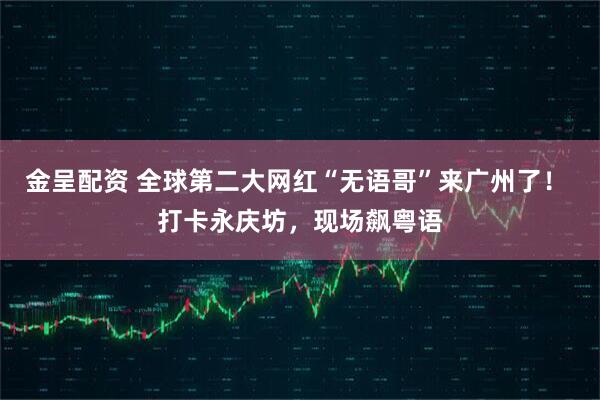 金呈配资 全球第二大网红“无语哥”来广州了！ 打卡永庆坊，现场飙粤语